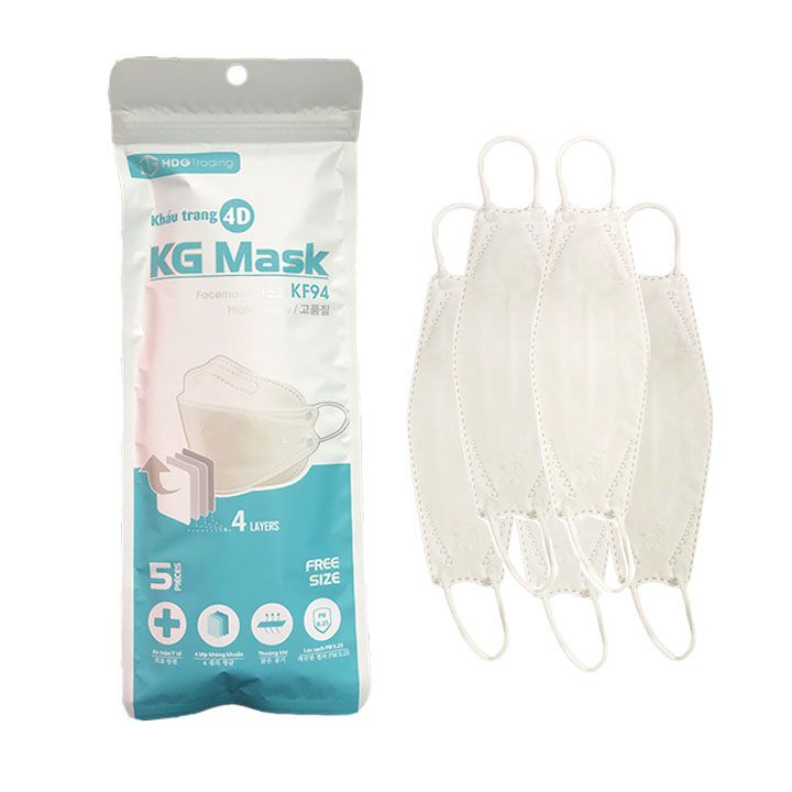 Túi 10 chiếc khẩu trang 4D Dũng Công Mask KF94 lọc bụi mịn, kháng khuẩn 4 lớp - Konni39 Sơn Hòa - 1900886806