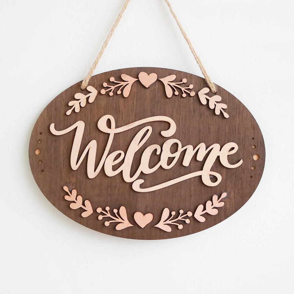Bảng gỗ trang trí WELCOME