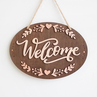 Bảng gỗ decor welcome