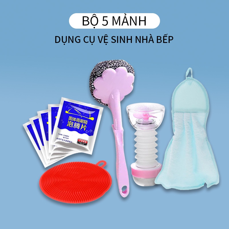 [HCM] Bộ Dụng Cụ Vệ Sinh Nhà Bếp 5 Món [CFS5JT]