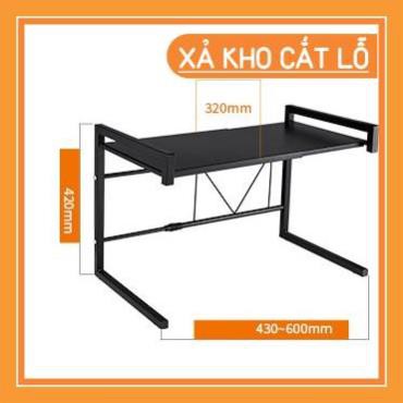 Giá đỡ, kệ lò vi sóng bằng inox đa năng + tặng kèm móc treo KHALIK (đủ 2 màu lựa chọn)