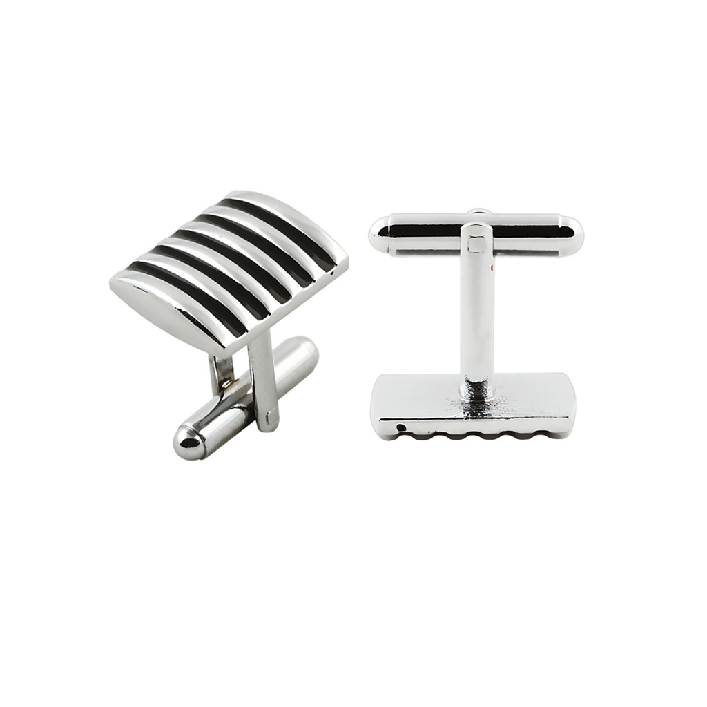 Mens Cufflinks french Shirt Business Party Suit Classic Black Square Striped