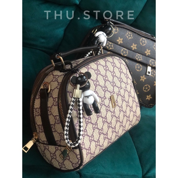 Túi Xách Nữ Kèm Móc Khóc Gấu, Túi Đeo Chéo Nữ Phong Cách Hàn Quốc