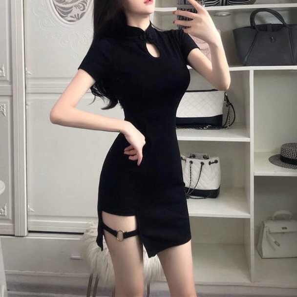 Đầm sườn xám Perty phong cách retro quyến rũ thời trang dành cho nữ