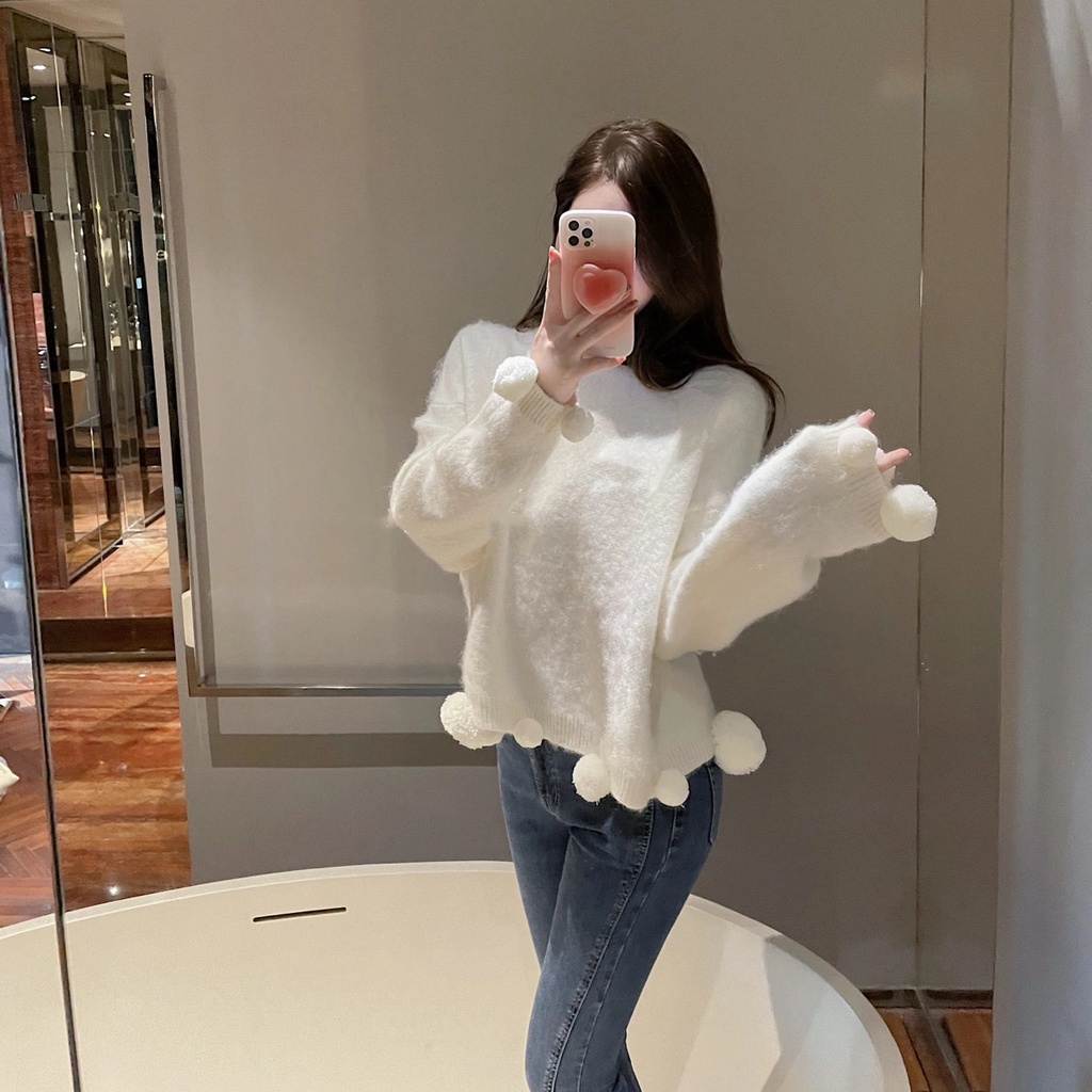 Áo Len Cục Bông LSEOUL A2300 Chất Dày Dặn Mềm Mại Không Xù Lông