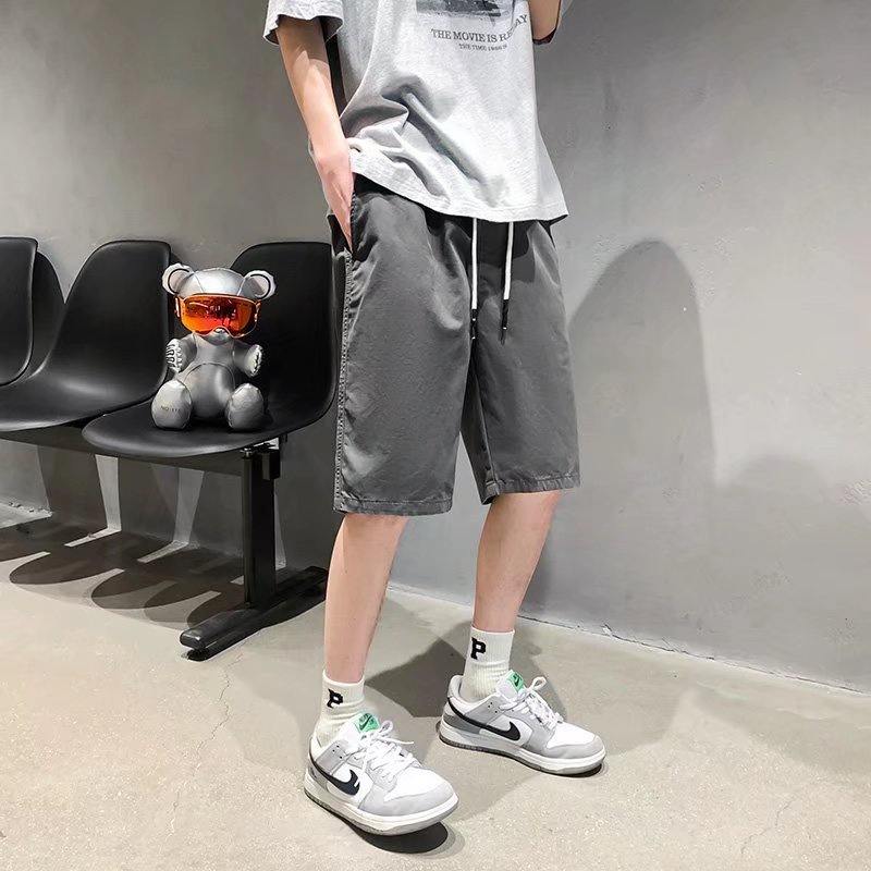 Quần Short Kaki Ống Rộng Lưng Thun Thoải Mái Thời Trang Hàn Quốc Cho Nam