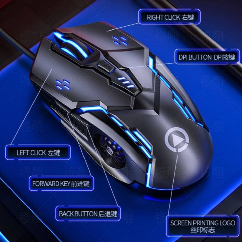 Chuột Gamer cho Dây Máy tính Với 6 Nút Led Usb Quang Chuột Gamer Chuột Im lặng cho Pc / Máy tính xách tay