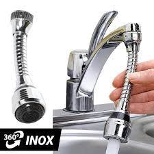 Đầu Vòi Nước INOX Tăng Áp Cho Bồn Rửa, Dây Nối Vòi Rửa Bát Xoay 360 Độ Điều Chỉnh 3 Chế Độ
