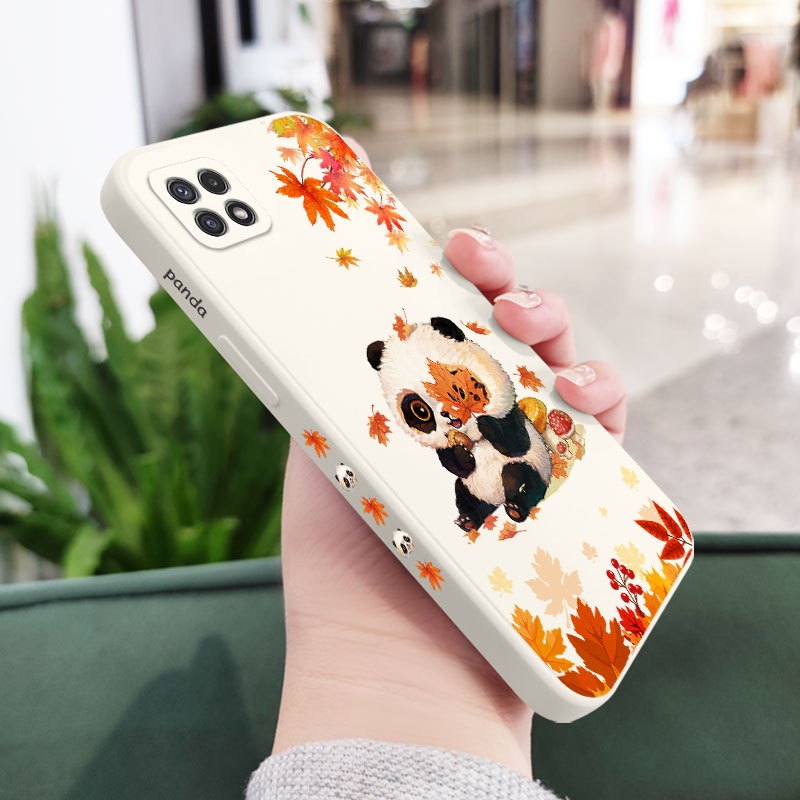 Ốp Điện Thoại Mềm Họa Tiết Gấu Trúc Sáng Tạo Bảo Vệ Toàn Diện Cho Samsung Galaxy A22 A12 4G 5G A02 A02S