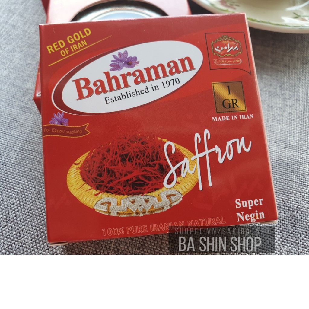 SAFFRON IRAN LOẠI 1 - NHỤY HOA NGHỆ TÂY BAHRAMAN (1GRAM)