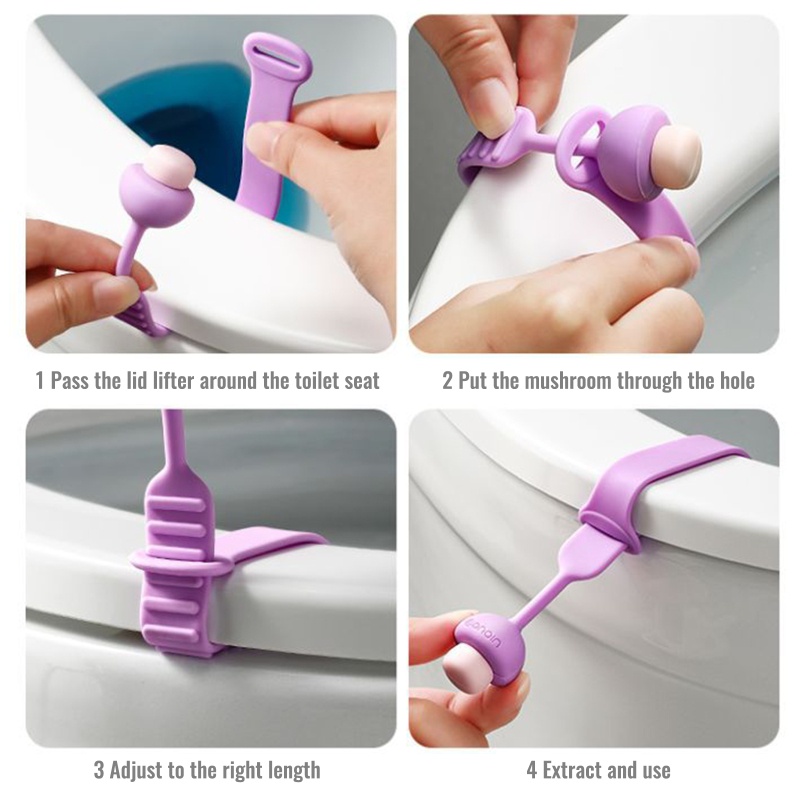 Set 2 Dụng Cụ Nâng Bệ Ngồi Toilet Bằng Silicone Tiện Dụng
