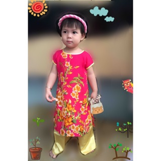 ÁO DÀI CÁCH TÂN Cho bé yêu + Quần phi bóng