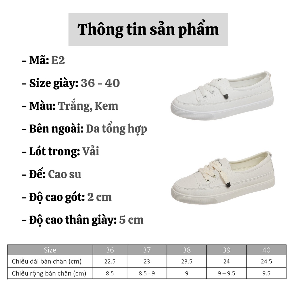 Giày thể thao nữ đế bằng giá rẻ giày sneaker nữ trắng slipon ulzzang cao cấp hot trend AZUKA - E2