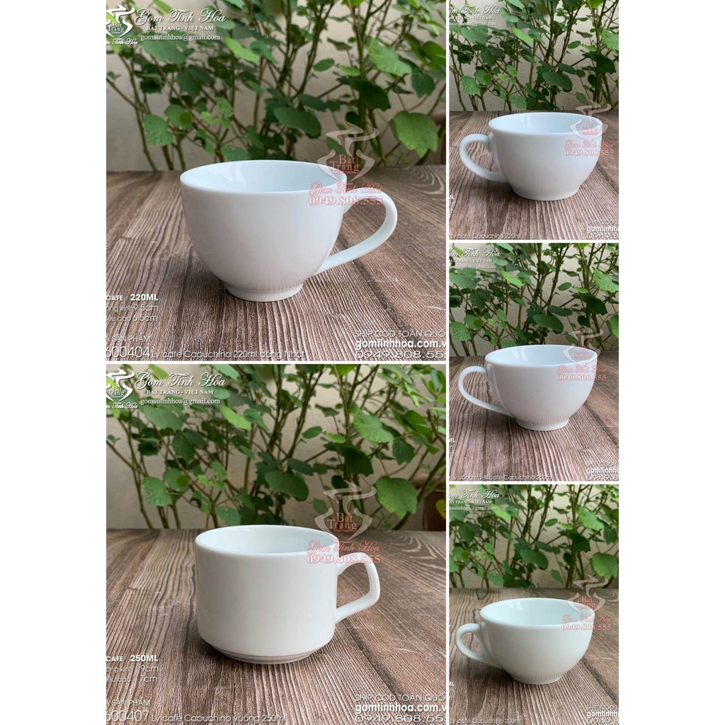 Ly tách sứ uống cafe Capuchino gốm sứ Bát Tràng
