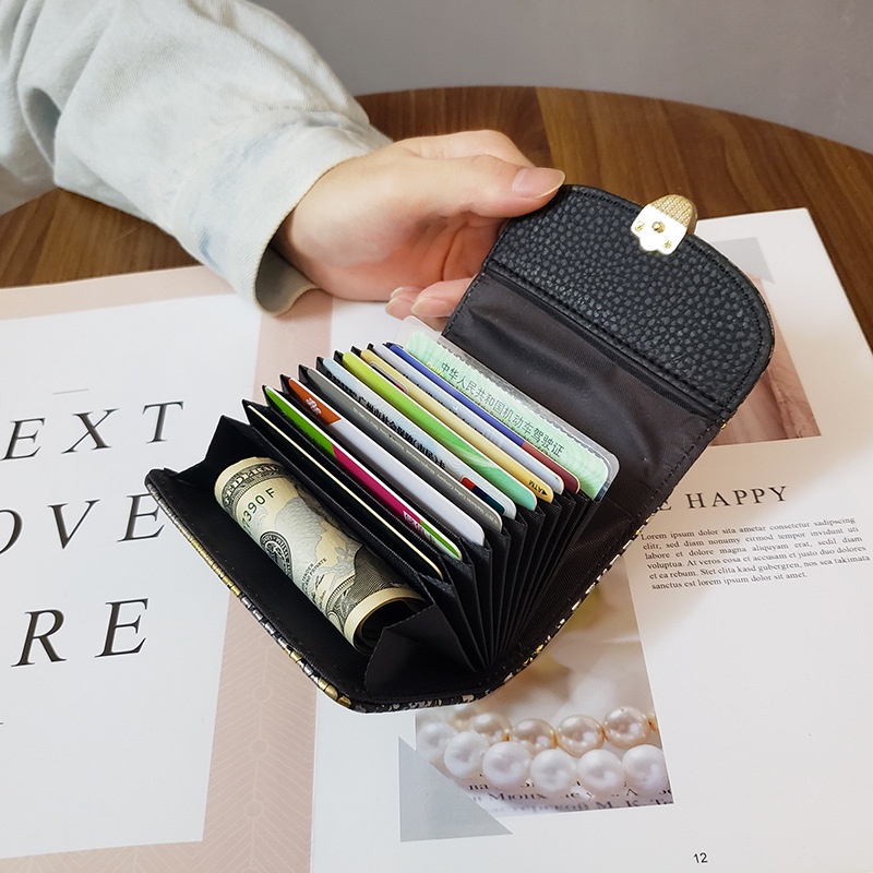 Ví Đựng Thẻ Chống Trộm In Họa Tiết Da Rắn Phối Khóa Kéo Thời Trang Cho Nữ