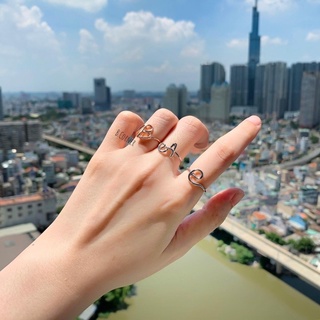 Nhẫn Chữ 2 Màu - NHAN1005