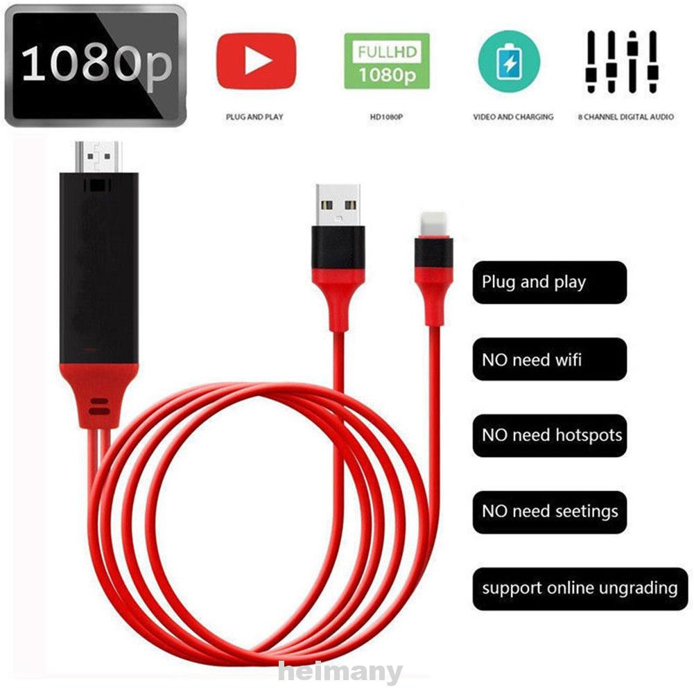 Dây Cáp Hdmi 2m Chất Lượng Cao Cho Iphone 7 8 Plus