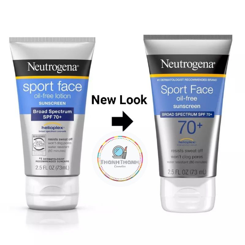 [HÀNG MỸ] KEM CHỐNG NẮNG NEUTROGENA SPORT FACE OIL-FREE LOTION SUNSCREEN SPF 70+