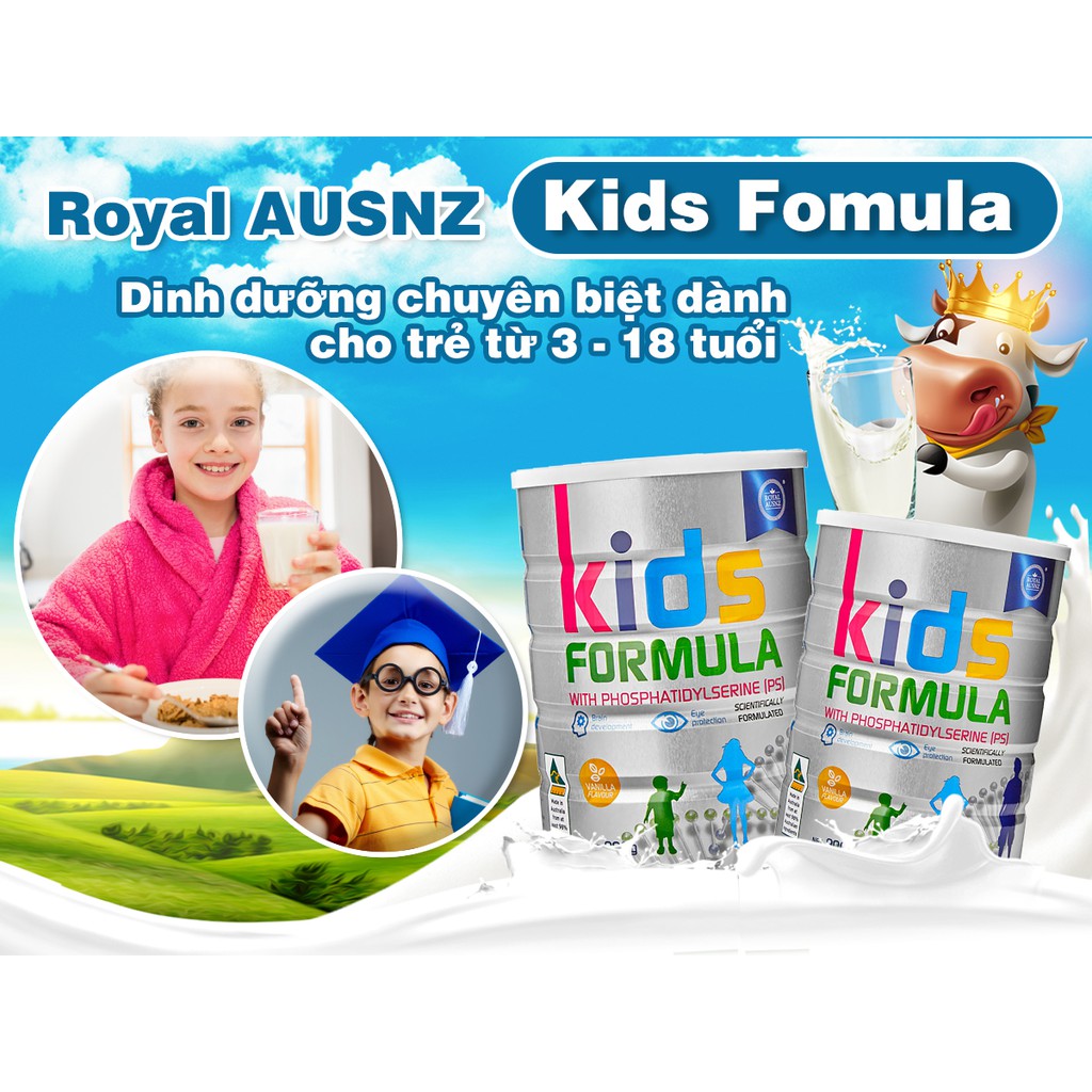 SỮA HOÀNG GIA ÚC KIDS FORMULA (3-18 tuổi)_Royal AUSNZ Lon 900g