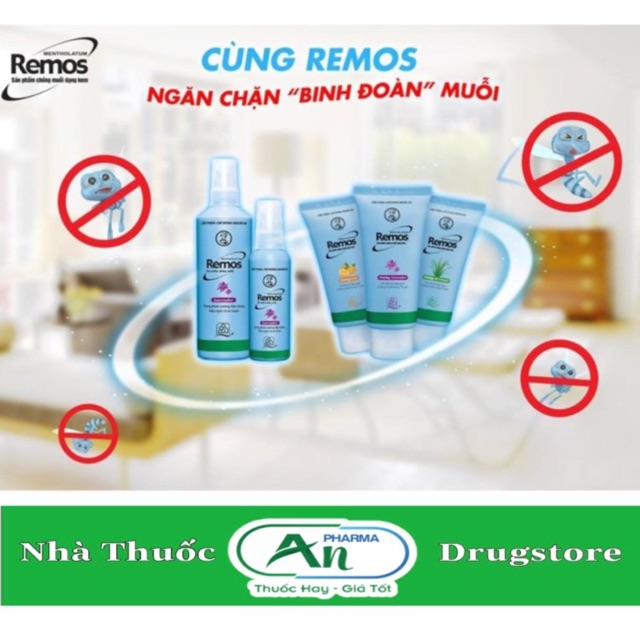 Kem bôi chống muỗi hương sả chanh Remos (70g)