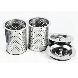 Rổ Lọc Rác, Chặn Rác Inox Cao Cấp Cho Bồn Rửa Chén Bát + Nắp Lọc Rác Inox