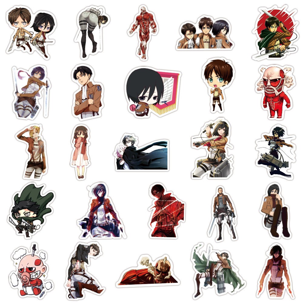 J· Bộ Hình Dán Chống Thấm Attack on Titan, 50 tờ/bộ