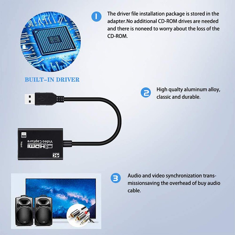 Thẻ Ghi Hình Video Hdmi Sang USB 3.0 Full HD 1080P 4K Hdmi Chuyên Dụng