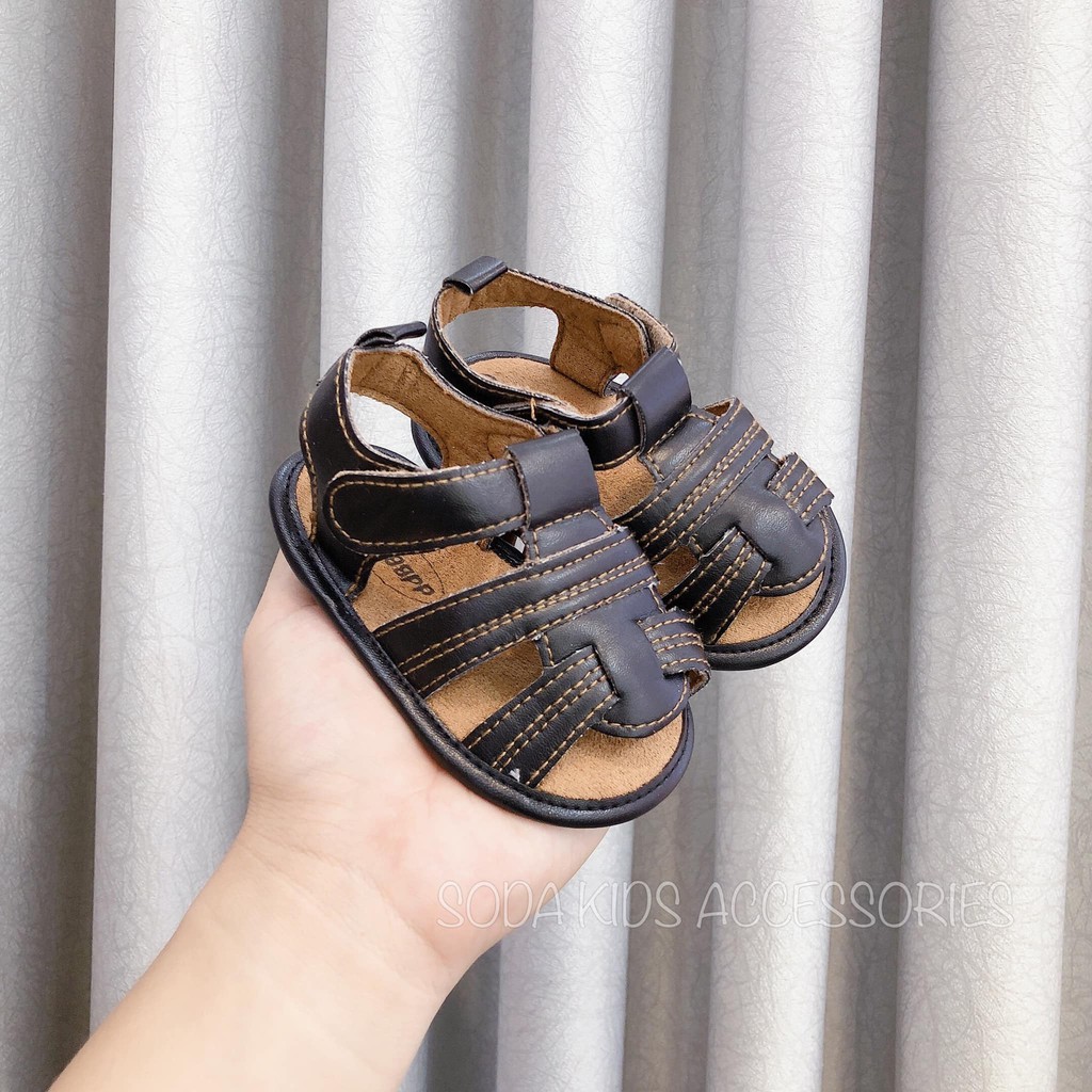 (ảnh thật) sandal da lộn nâu