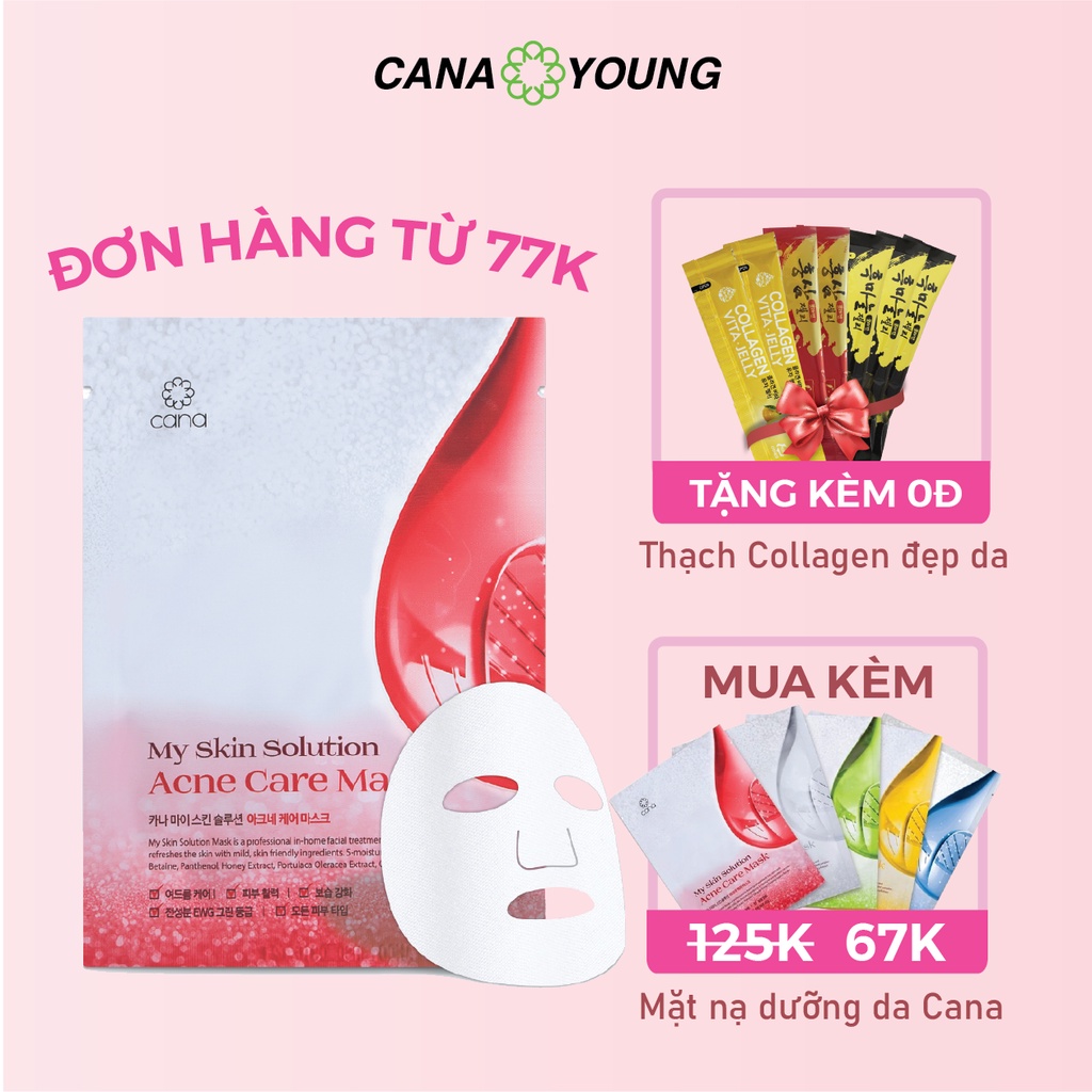 [Mã SKAMLTSW8 giảm 10% đơn 100K] Mặt Nạ Tràm Trà Chăm Da Mụn Hàn Quốc Cana My Skin Solution Acne Care