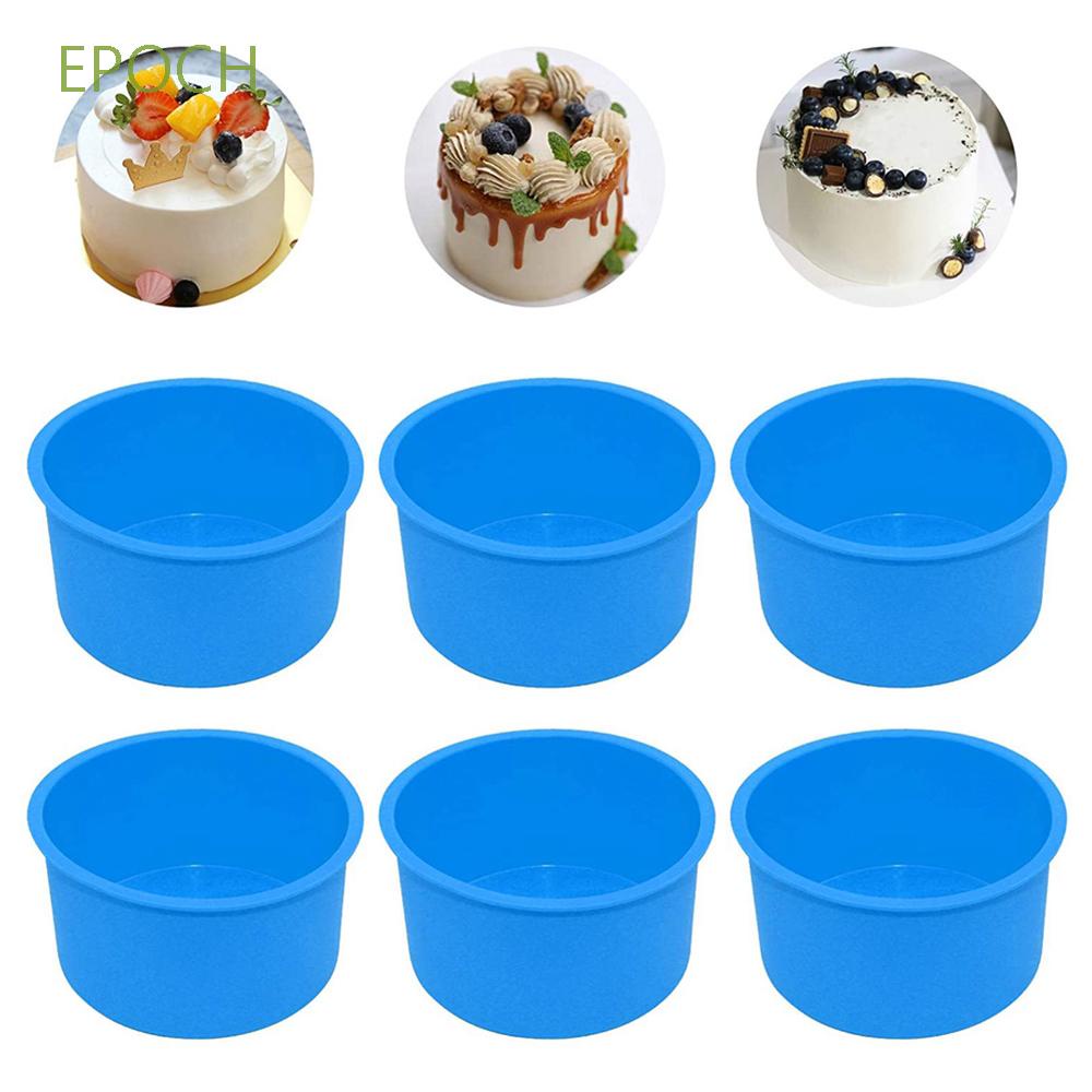 Epoch Khuôn Silicon Làm Bánh Chống Dính Hình Tròn Nhiều Màu Có Thể Tái Sử Dụng 4 Inch