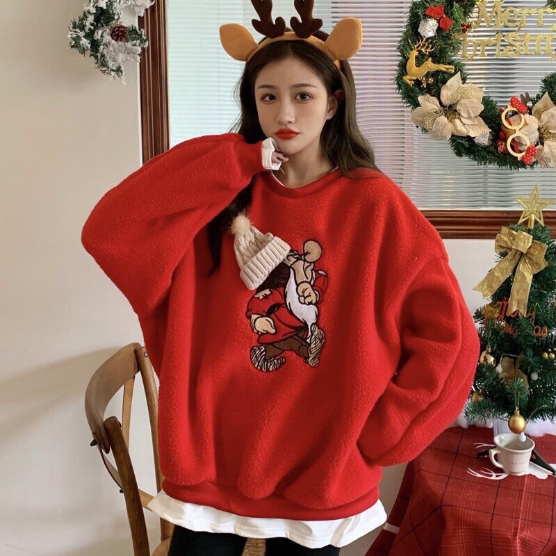 Áo Nỉ Giáng Sinh Người Tuyết Đỏ -Ông Già Noen Đội Mũ - SWEATER NOEL Mặc Đôi Hot Hit | BigBuy360 - bigbuy360.vn