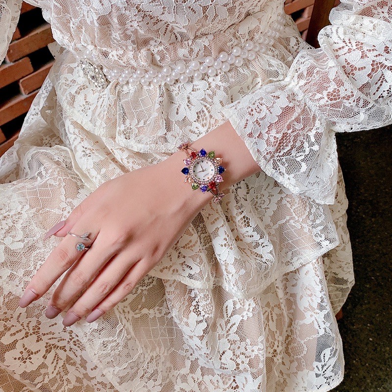 Đồng Hồ Nữ JS-021C Julius Star Mặt Hoa Đính Đá swarovski
