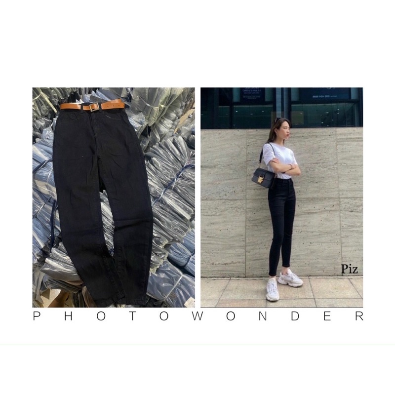 quần jeans ôm đen trơn co dãn giá rẻ