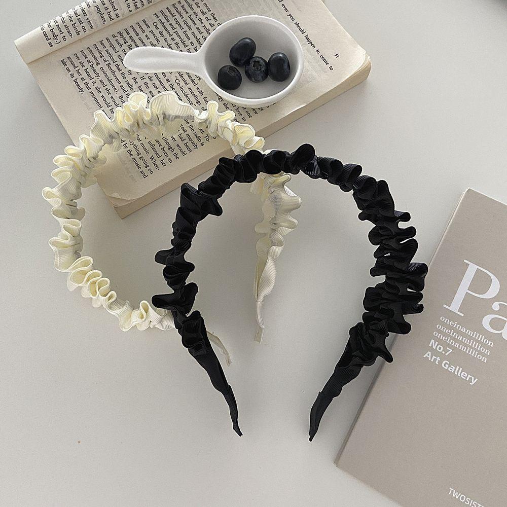 Cài Tóc Vải Satin Màu Trắng Đen Thời Trang Cho Nữ