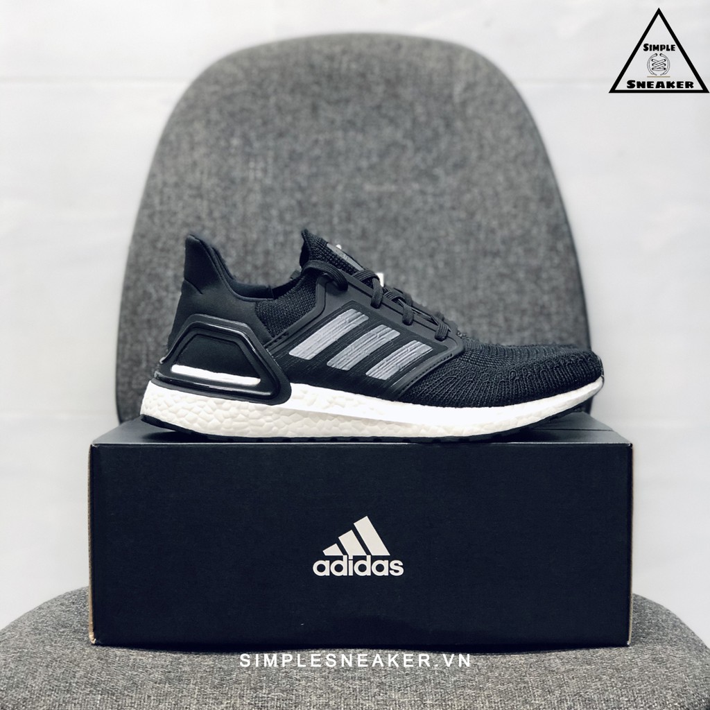 Giày Adidas Auth 🔴FREESHIP🔴 Giày Adidas Ultra Boost Running - Adidas Ultraboost 20 Core Black Chính Hãng