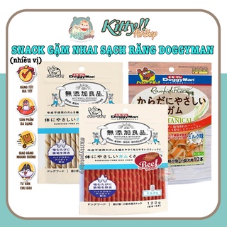 Xương gặm Doggyman nhai sạch răng vị phô mai, sữa, nơ, bò dạng que, xương dành cho chó mèo - Kitty Pet Shop BMT