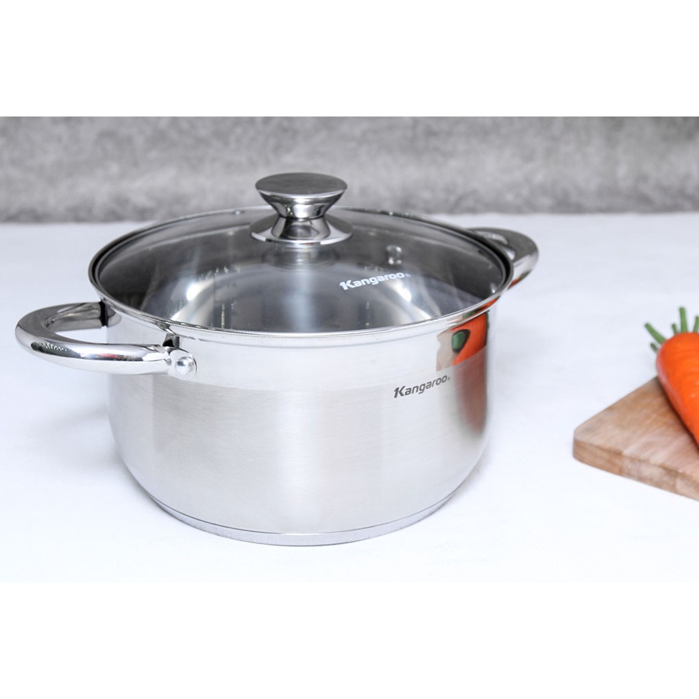 [SALE XẢ KHO!!!] Nồi inox 24cm Kangaroo KG868L - Nồi luộc gà inox Kangaroo