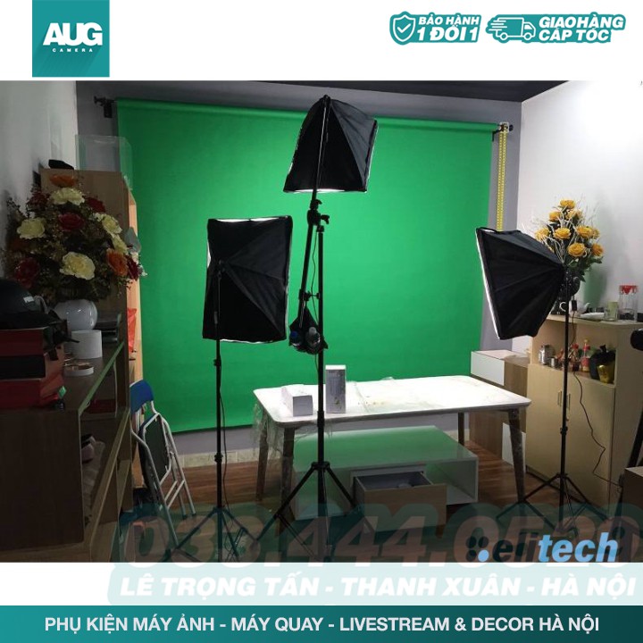 Đèn Chụp Ảnh Sản Phẩm, Bộ Đèn Studio, quay phim, Livestream chuyên nghiệp, chân đèn cao 2m kèm Softbox 50x70cm