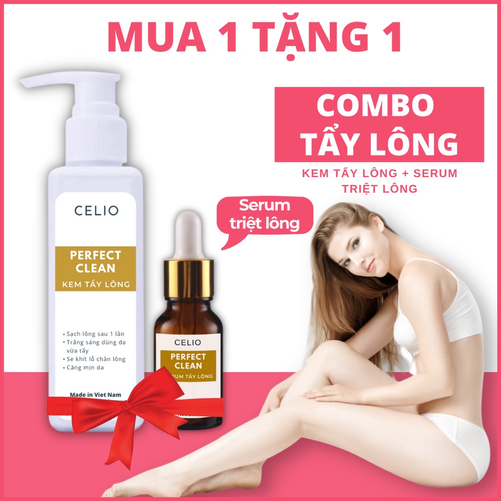 Combo Kem Tẩy Lông Celio 150ml Dùng Cho Bikini Vùng kín, Chân Tay, Nách Bất Chấp Mọi Loại Lông Nhanh Gọn Chỉ 5 phút