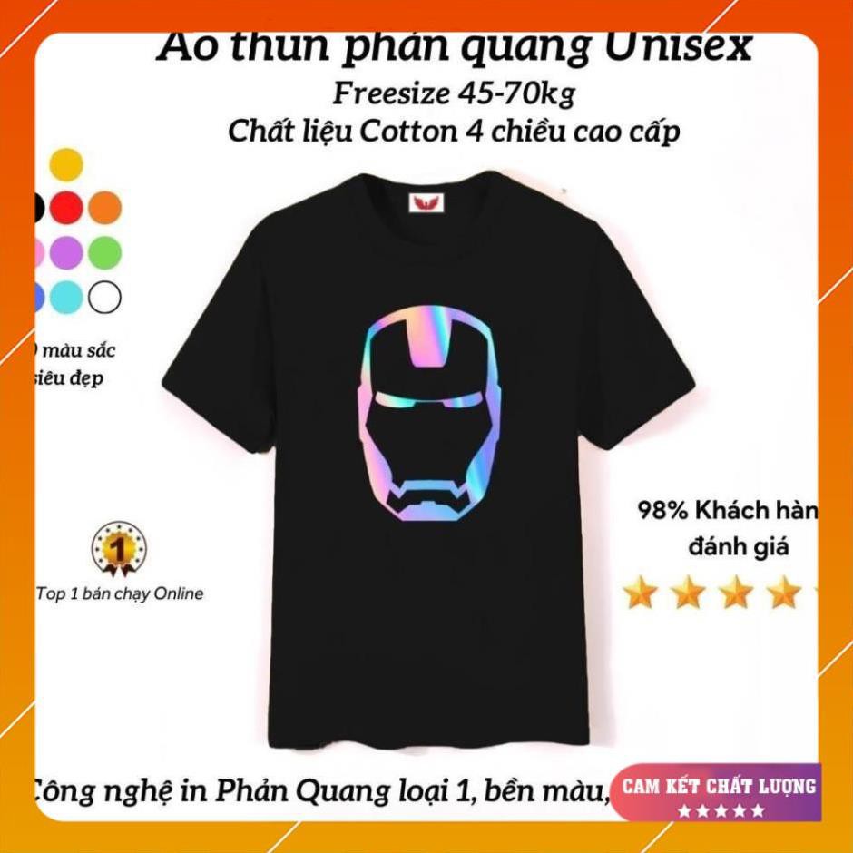 [TẶNG KÈM NÓN] - Áo Thun unisex Phản Quang Iron Man, chất Cotton cao cấp freesize cho nam và nữ- PQ2