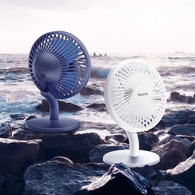 Quạt mini để bàn Baseus Ocean Fan (2000mAh, 3 mức tốc độ - Mini USB Rechargeable Air Cooling Fan Clip Desk Fan)