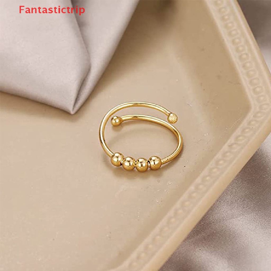 [Fantastictrip] Nhẫn Xoay Bằng Thép Không Gỉ Có Thể Điều Chỉnh Giảm Căng Thẳng Trang Sức Thời Trang Cho Nam Và Nữ Mới