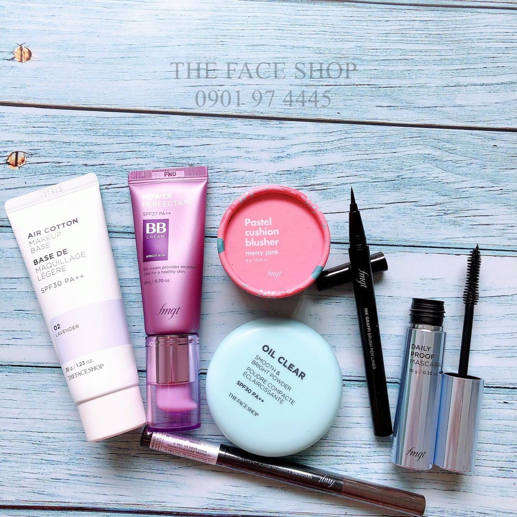Trọn bộ trang điểm cho da nhờn, mụn, nhạy cảm The Face Shop