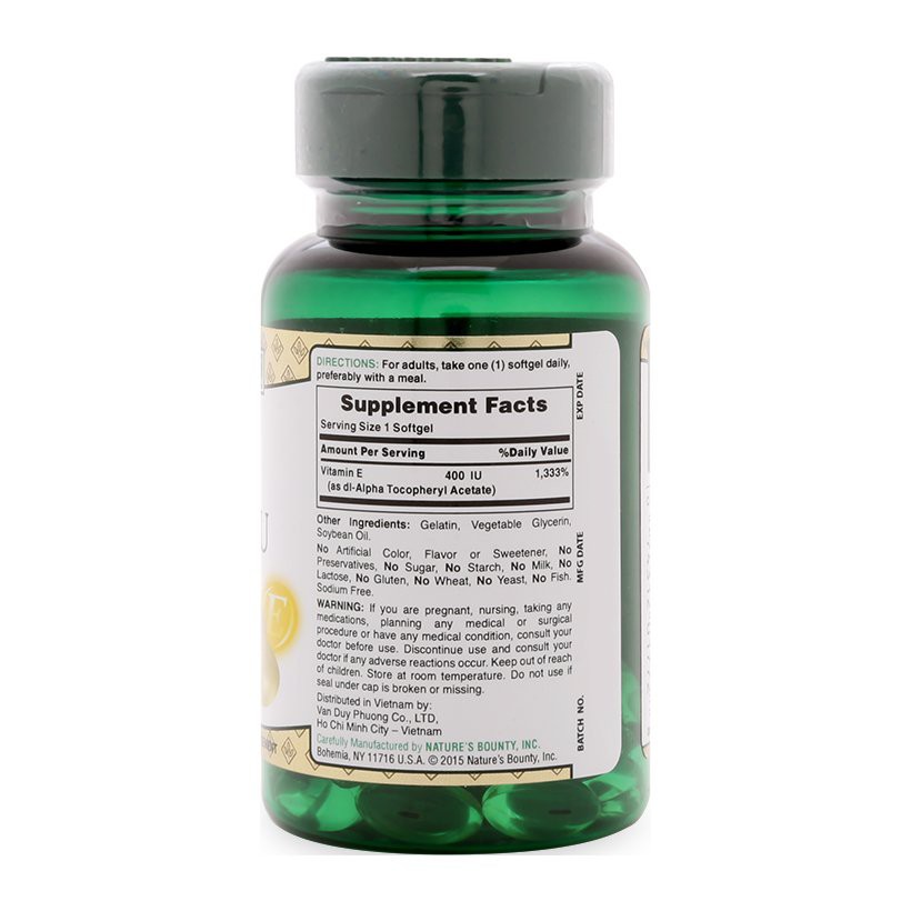 Viên Uống Nature's Bounty Vitamin E 400 IU (30 Viên) | BigBuy360 - bigbuy360.vn
