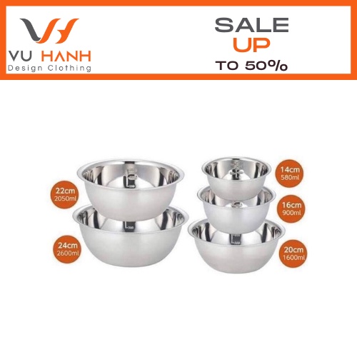 Set 5 tô inox cao cấp KAKUSE Nhật Bản | Shop Vũ Hạnh