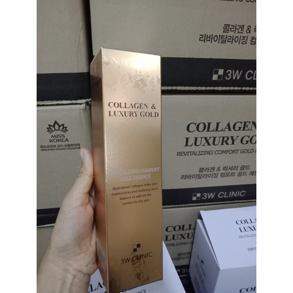 Tinh Chất dưỡng trắng, tái tạo da Collagen Luxury Gold 3W Clinic (150 ml)