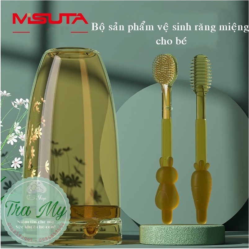 Rơ Lưỡi Silicon Và Bàn Chải Đánh Răng Cho Bé từ 0- 18 Tháng MISUTA DD098