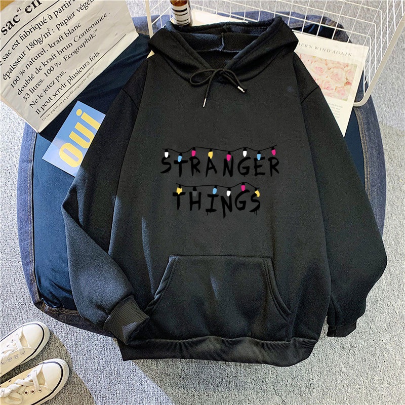 Áo Hoodie In Hình Phim Stranger Things Phong Cách Đường Phố Cho Nữ