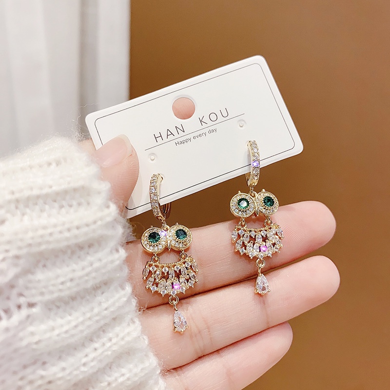 Bông Tai Hình Chim Cú Phong Cách Hàn Quốc Cổ Điển Dành Cho Nữ