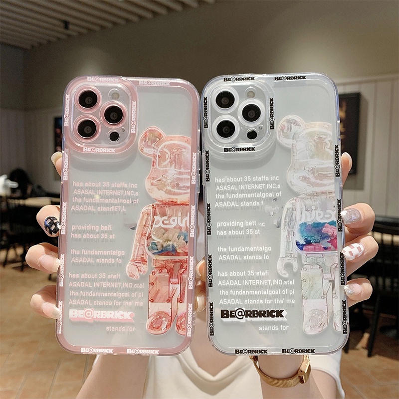 Ốp Điện Thoại TPU Mềm Trong Suốt Họa Tiết Gấu Cho Iphone 14 13 12 MINI 11 PRO MAX XR XS MAX 6 6S 7 8 PLUS